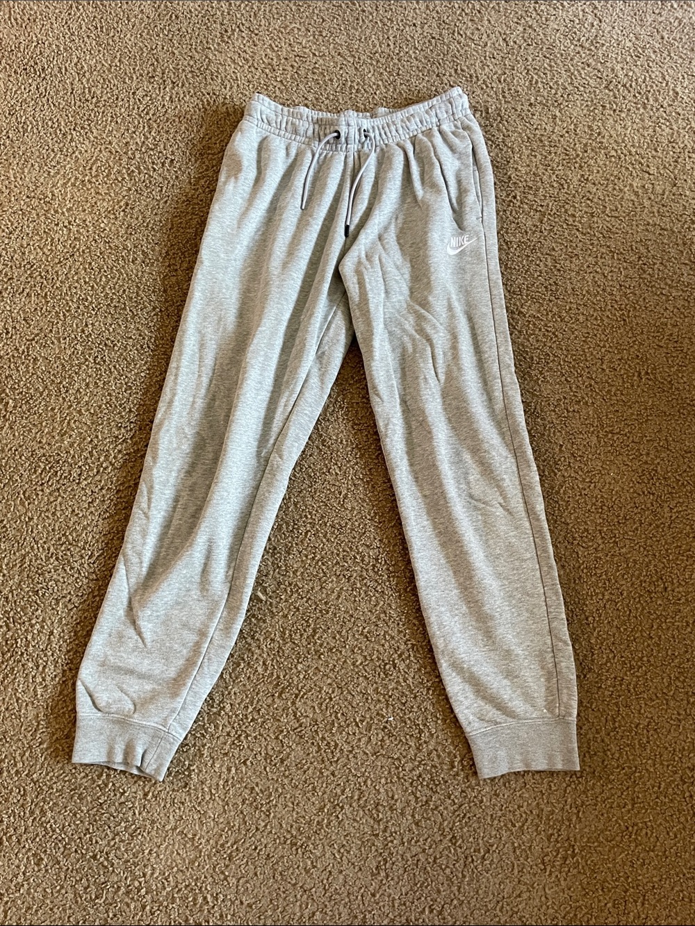 Nike Light Gray Sweatpants with White Swoosh